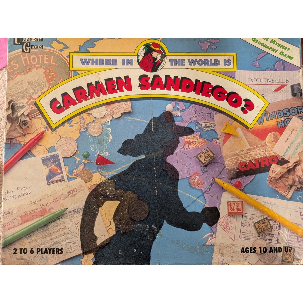 Vintage Carmen Sandiego Board Game 90s Nostalgia Mystery Geography Trivia